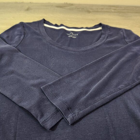 Talbots 100% Pima Cotton Navy Scoop Neck 3/4 Sleeve Tee Women's Size M - Picture 8 of 11